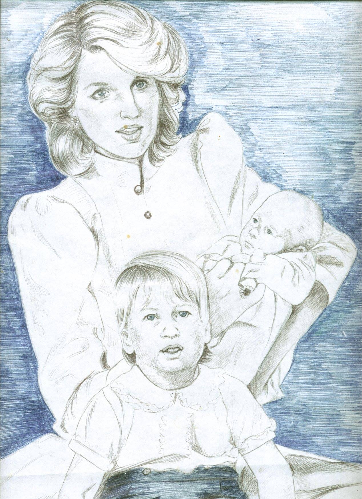 Princess Diana-Family Portrait Drawing